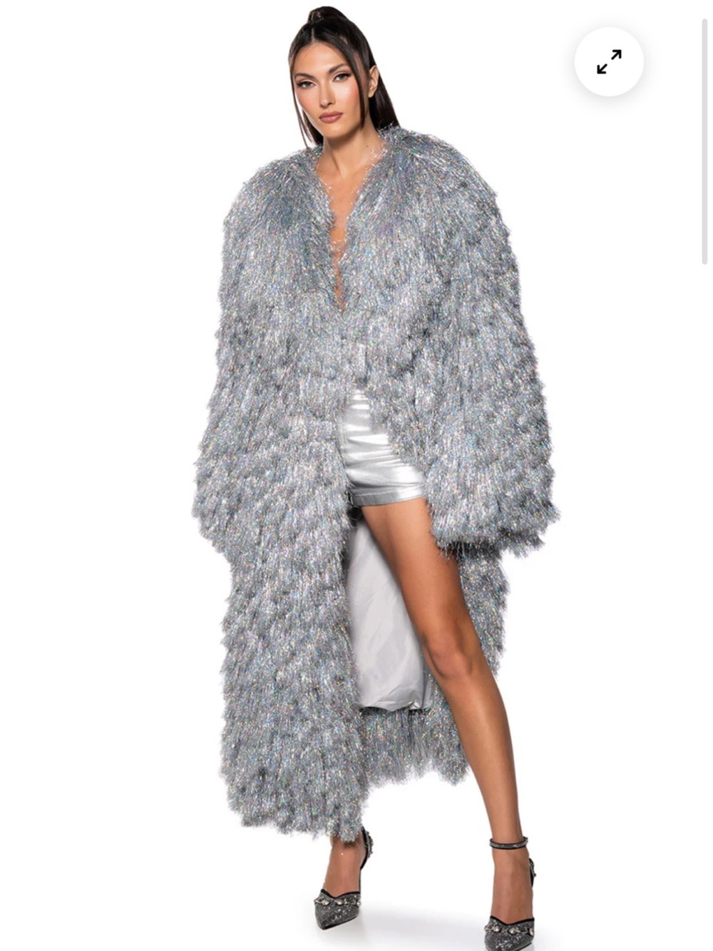 🩶 I'M SO FANCY TINSEL METALLIC SHAKET TRENCH L - Shop Akira - Stunning - Picture 7 of 12